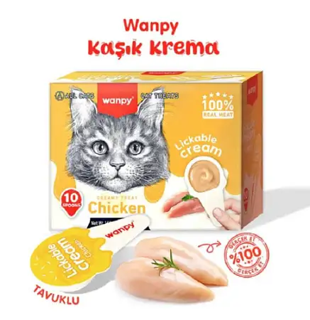 Купить wanpy cat Крем-лакомство для кошек в ложечке из курицы